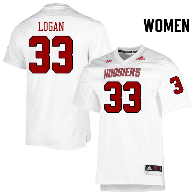 Women #33 Nahji Logan Indiana Hoosiers College Football Jerseys Stitched-Retro White